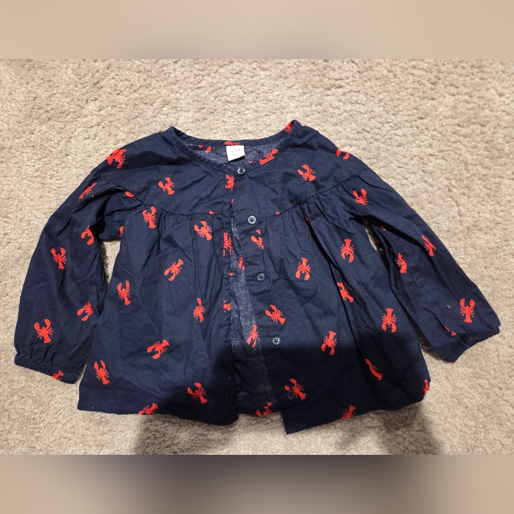 Old Navy Dark Blue Shirt with Red Lobster Design